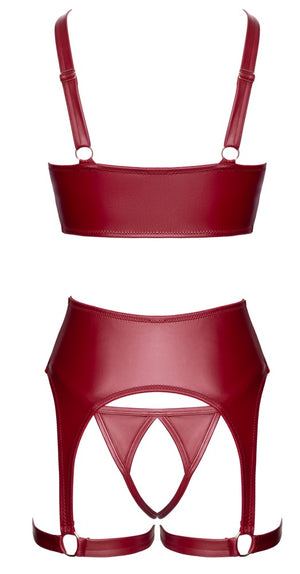Shelf Bra Set red 80B/M