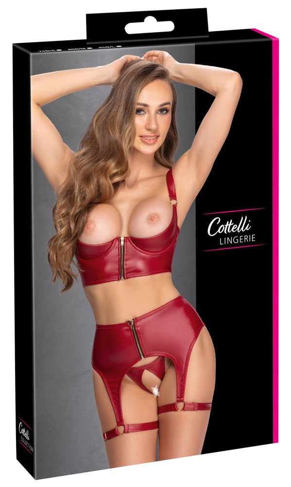 Shelf Bra Set red 85B/L