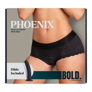 BOLD. PHOENIX STRAP-ON HIPSTER WITH DILDO, L
