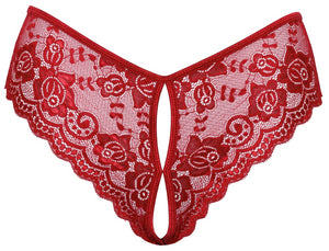 Crotchless panty red L