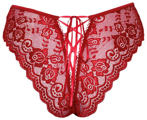 Crotchless panty red L