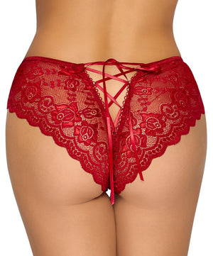 Crotchless panty red L