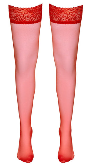 Hold-up Stockings red 1