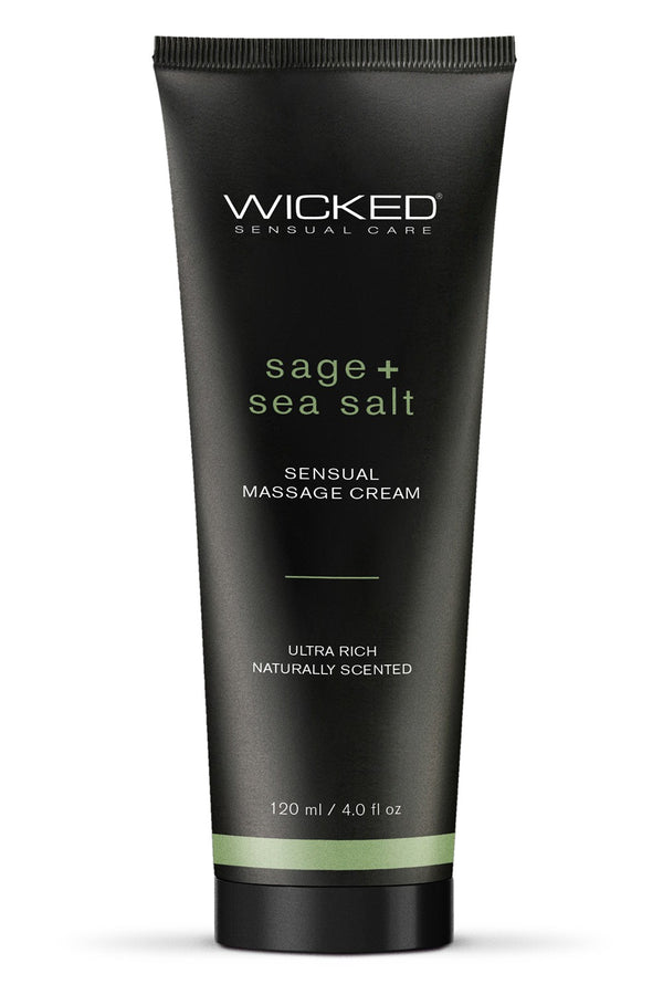WICKED SENSUAL MASSAGE CREAM 120ML SAGE AND SEASALT SCENTED