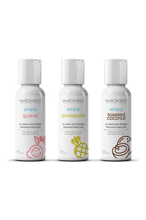 WICKED SIMPLY TROPICAL TRIO WATERBASED LUBRICANT 3X30ML