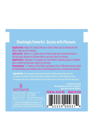 SENSUVA ON ICE AROUSAL OIL 75 PIECE SINGLE USE AMPOULE TUB