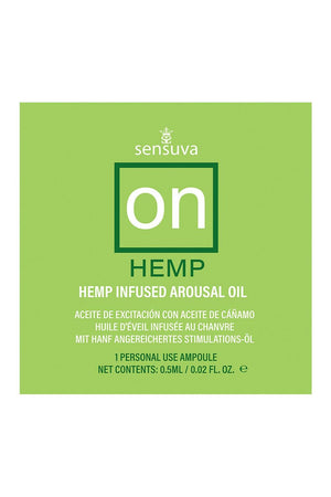SENSUVA ON HEMP AROUSAL OIL SINGLE USE AMPOULE