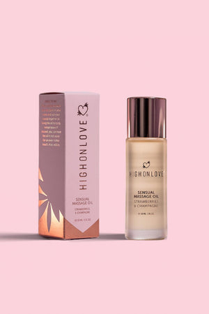 HIGH ON LOVE MASSAGE OIL STRAWBERRIES AND CHAMPAGNE MINI 30 ML