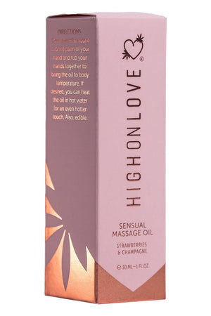 HIGH ON LOVE MASSAGE OIL STRAWBERRIES AND CHAMPAGNE MINI 30 ML