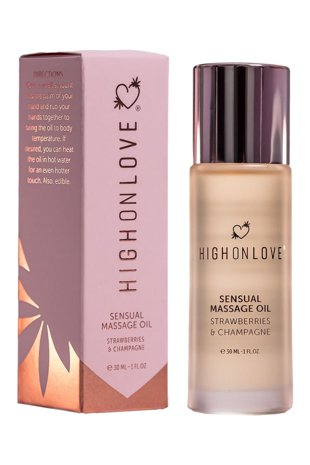 HIGH ON LOVE MASSAGE OIL STRAWBERRIES AND CHAMPAGNE MINI 30 ML