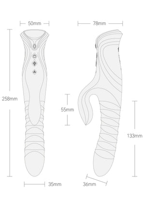 Vibromasseur rabbit Mose 2 avec va-et-vient et fonction chauffante