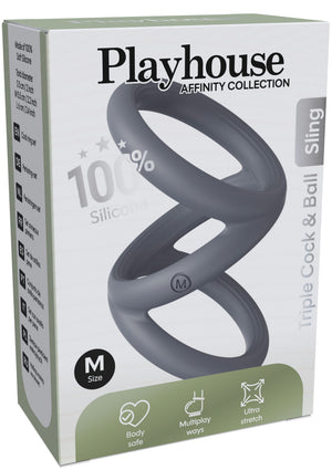 Harnais triple pénis et testicules - taille M