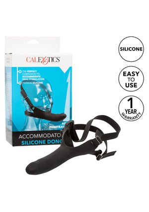 Gode pour harnais en silicone – noir