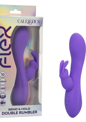 Vibromasseur lapin flexible double à vibrations puissantes