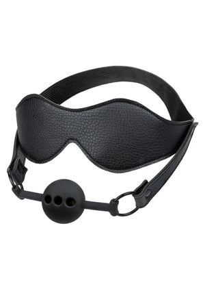 Masque bandeau et bâillon boule respirant