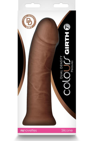 COLOURS DUAL DENSITY 7 INCH GIRTH DILDO BROWN
