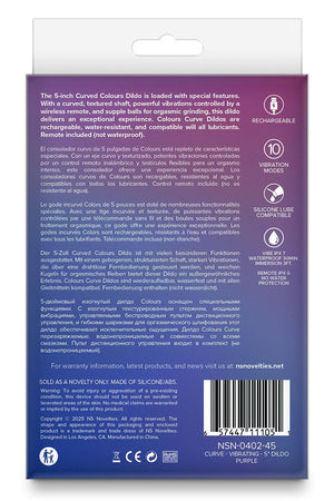 COLOURS CURVE VIBRATING 5 INCH DILDO PURPLE