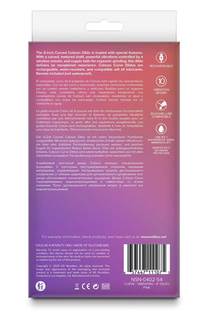 COLOURS CURVE VIBRATING 6 INCH DILDO PINK