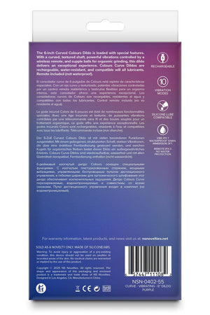 COLOURS CURVE VIBRATING 6 INCH DILDO PURPLE
