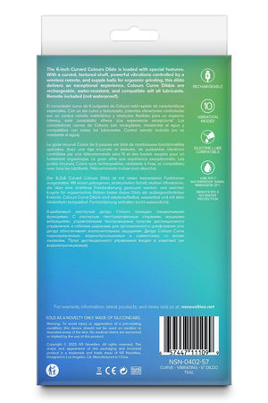 COLOURS CURVE VIBRATING 6 INCH DILDO TEAL