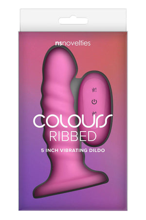 COLOURS RIBBED 5 INCH VIBRATING PINK