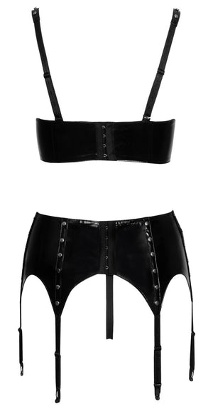 Vinyl Shelf Bra Set S