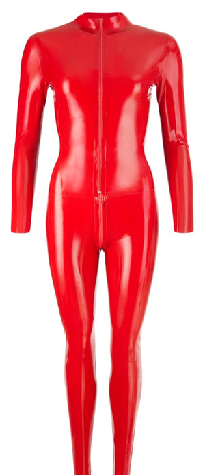 Latex Catsuit red S