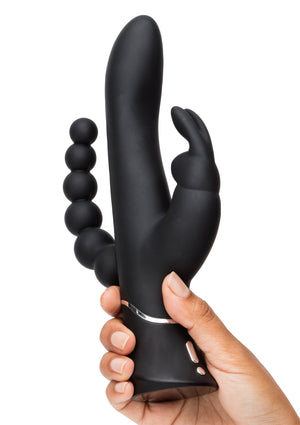 Vibromasseur triple stimulation courbé