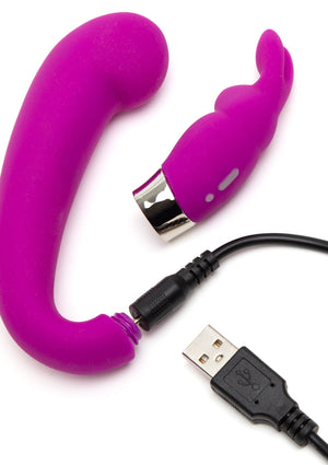 Vibromasseur rabbit courbé point G et clitoris