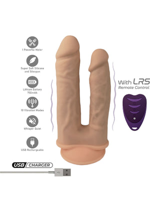 Gode double vibrant 7+8 pouces