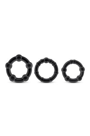 STAY HARD BEADED COCKRINGS BLACK