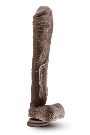 DR. SKIN MR. ED 13 INCH DILDO WITH BALLS  CHOCOLATE