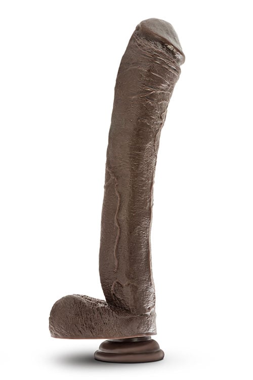 DR. SKIN MR. ED 13 INCH DILDO WITH BALLS  CHOCOLATE