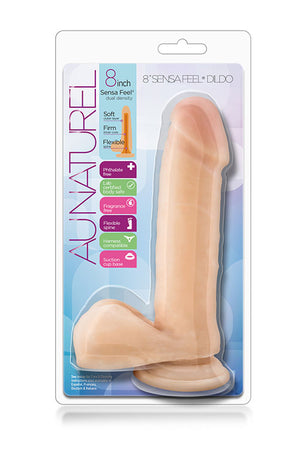 AU NATUREL 8 INCH SENSA FEEL DILDO BEIGE