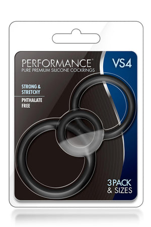 PERFORMANCE VS4 COCK RING SET BLACK