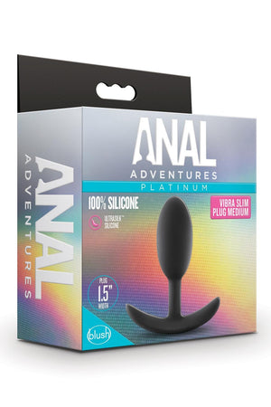 ANAL ADVENTURES PLATINUM VIBRA SLIM PLUG - MEDIUM