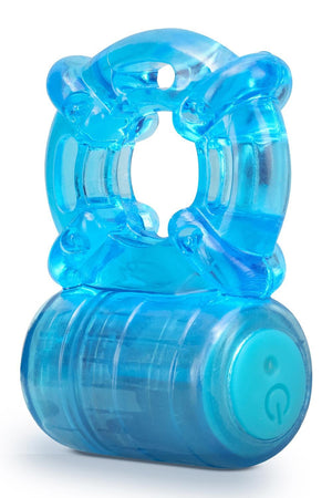 STAY HARD 5 FUNCTION COCK RING BLUE