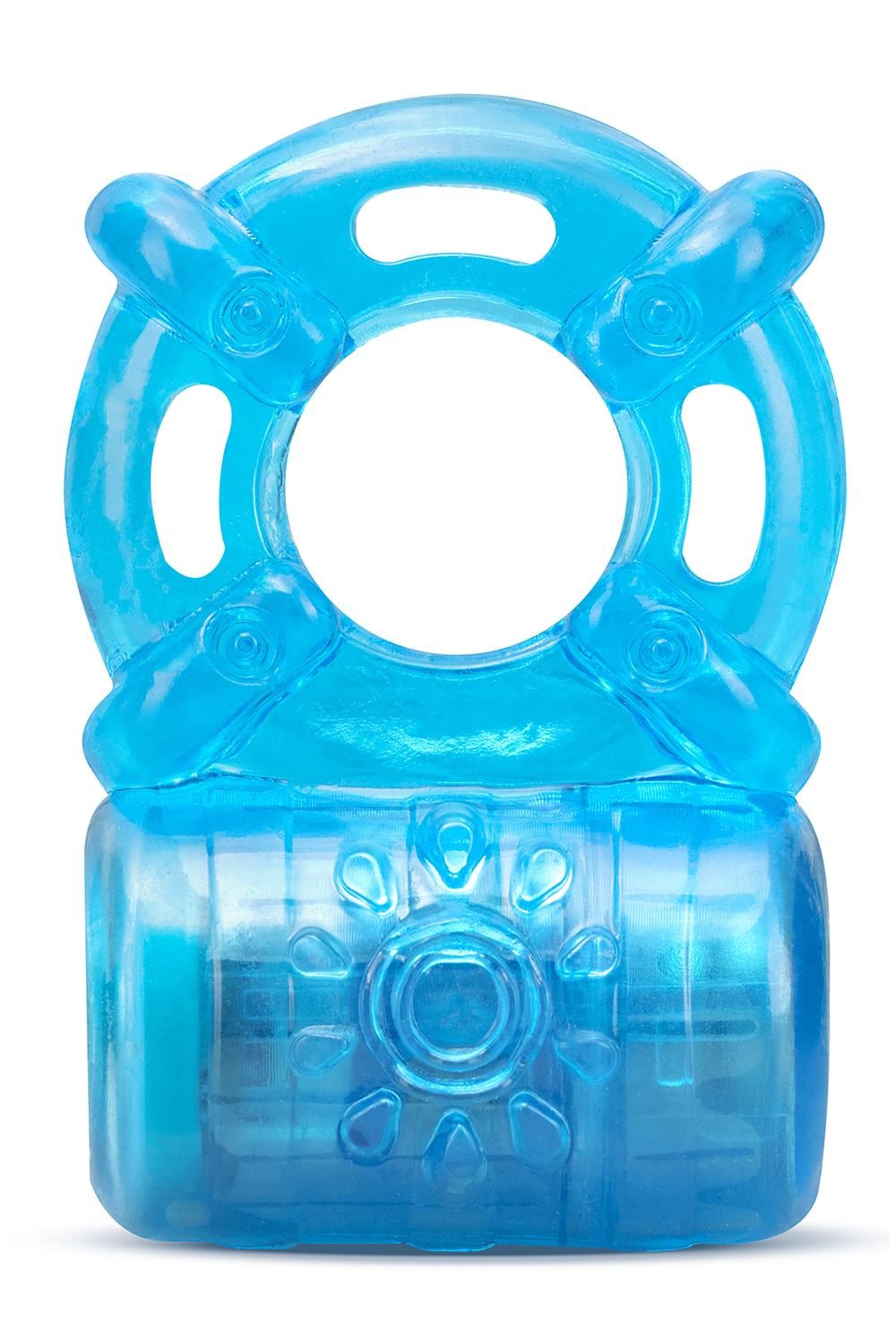 STAY HARD 5 FUNCTION COCK RING BLUE