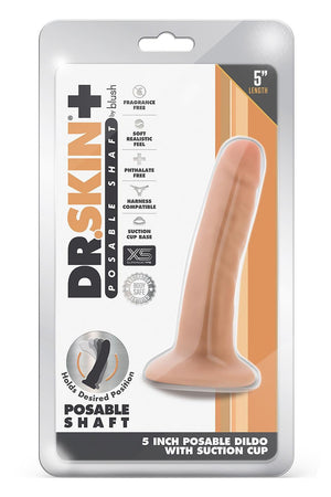 DR. SKIN PLUS 5 INCH POSABLE DILDO VANILLA