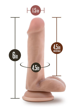 DR. SKIN PLUS 6 INCH POSABLE DILDO WITH BALLS  VANILLA
