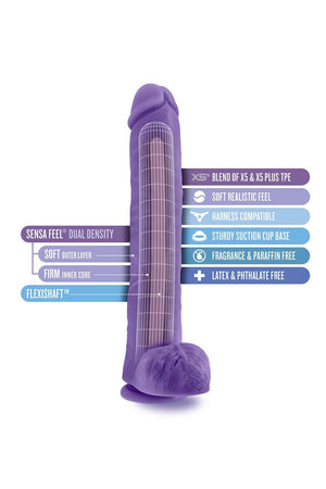 AU NATUREL BOLD DADDY 14 INCH DILDO PURPLE