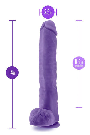AU NATUREL BOLD DADDY 14 INCH DILDO PURPLE