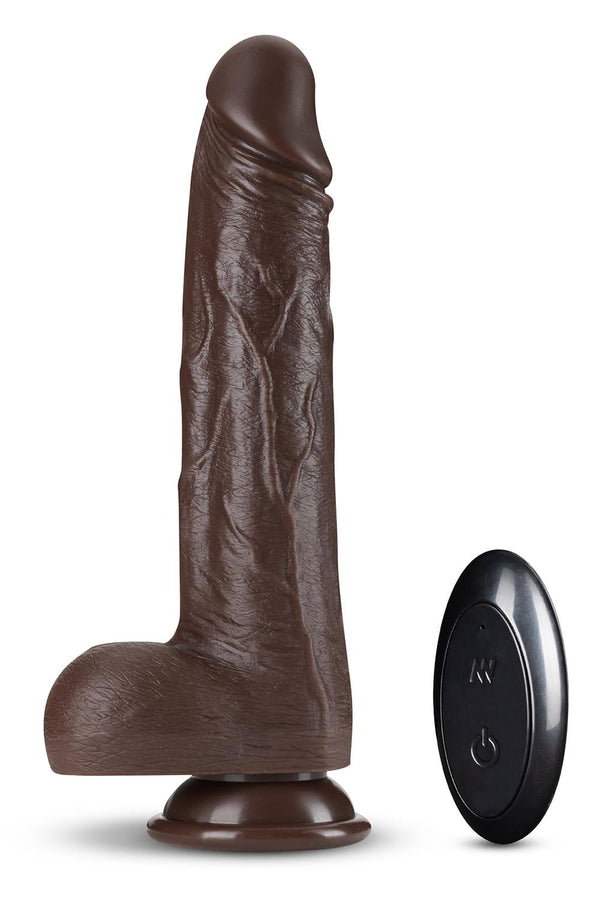DR. SKIN SILICONE DR. MURPHY 8  INCH THRUSTING DILDO CHOCOLATE