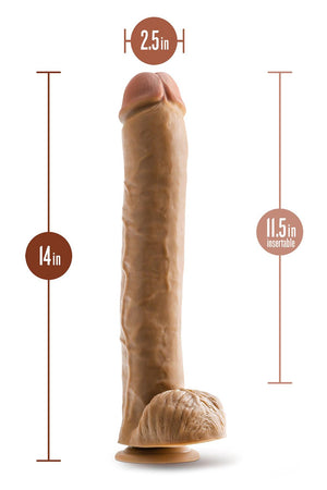 DR. SKIN DR. MICHAEL 14 INCH DILDO WITH BALLS TAN