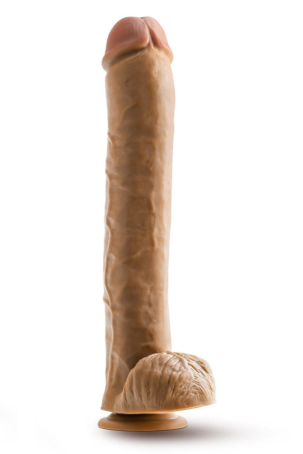 DR. SKIN DR. MICHAEL 14 INCH DILDO WITH BALLS TAN