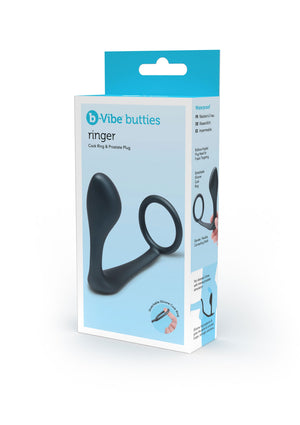 Anneau pénien et masseur de prostate B-Vibe Ringer