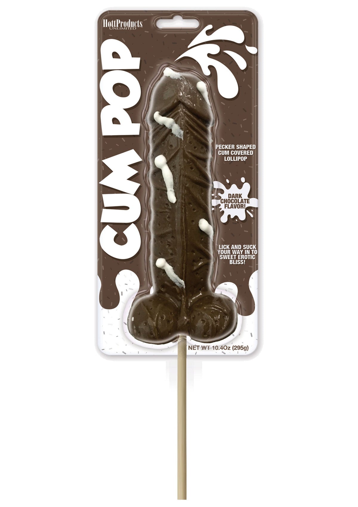 Sucettes saveur chocolat « effet sperme »
