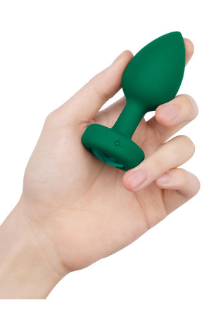 B-VIBE VIBRATING JEWEL PLUG M/L EMERALD GREEN