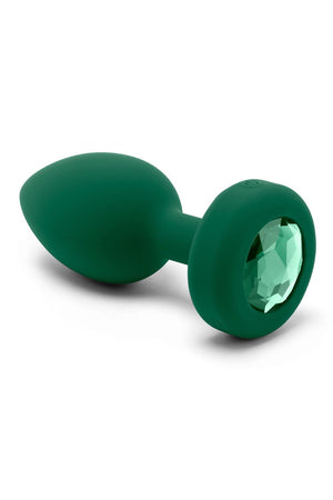 B-VIBE VIBRATING JEWEL PLUG M/L EMERALD GREEN