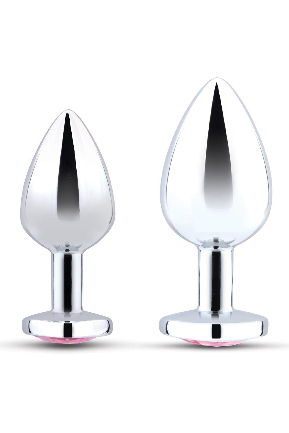 B-VIBE JEWEL HEART METAL BUTT PLUG TRAINING SET